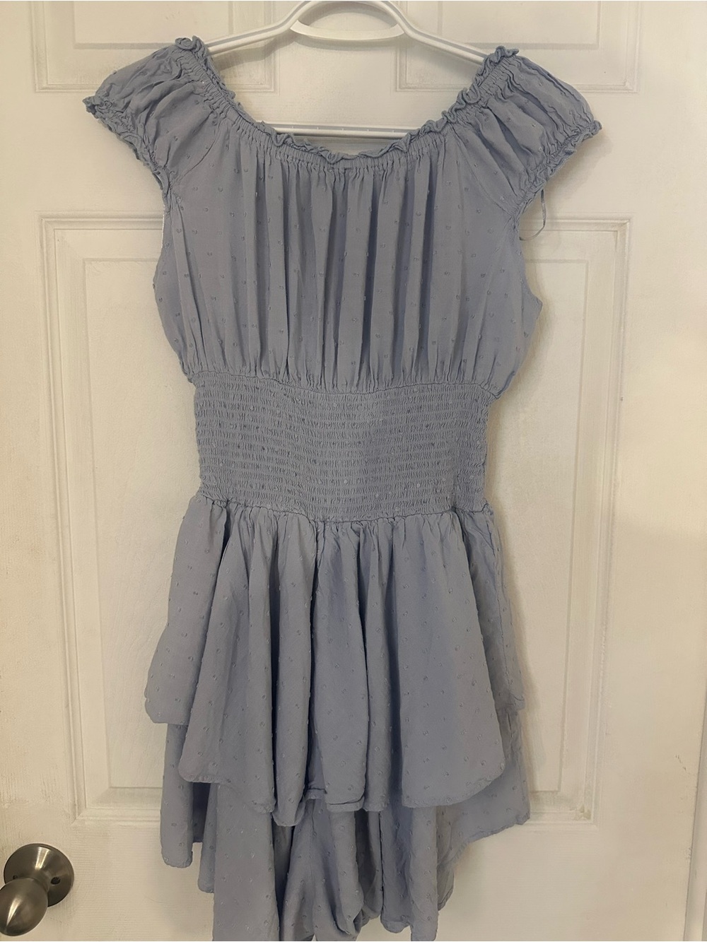 PRINCESS POLLY Light Blue Ruffled Women’s romper - Picture 2 of 2